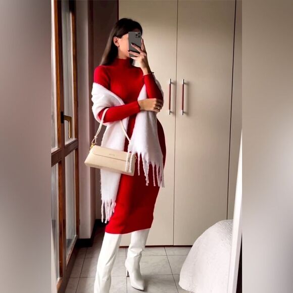 Zara Ribbed Knit Dress New - Picture 6 of 6